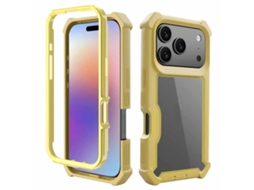 Capa Para Iphone 17 Pro Em Tpu Pc À Prova De Choque - Dourada