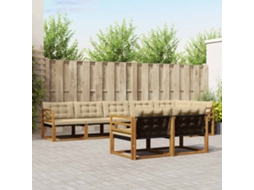 Vidaxl Conjunto De Sofás Para Exterior 8 Pcs Natural E Bege