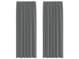Cortinas de Voile com Bolsos para Varão 2 Pcs Cinzento escuro MAISON EXCLUSIVE