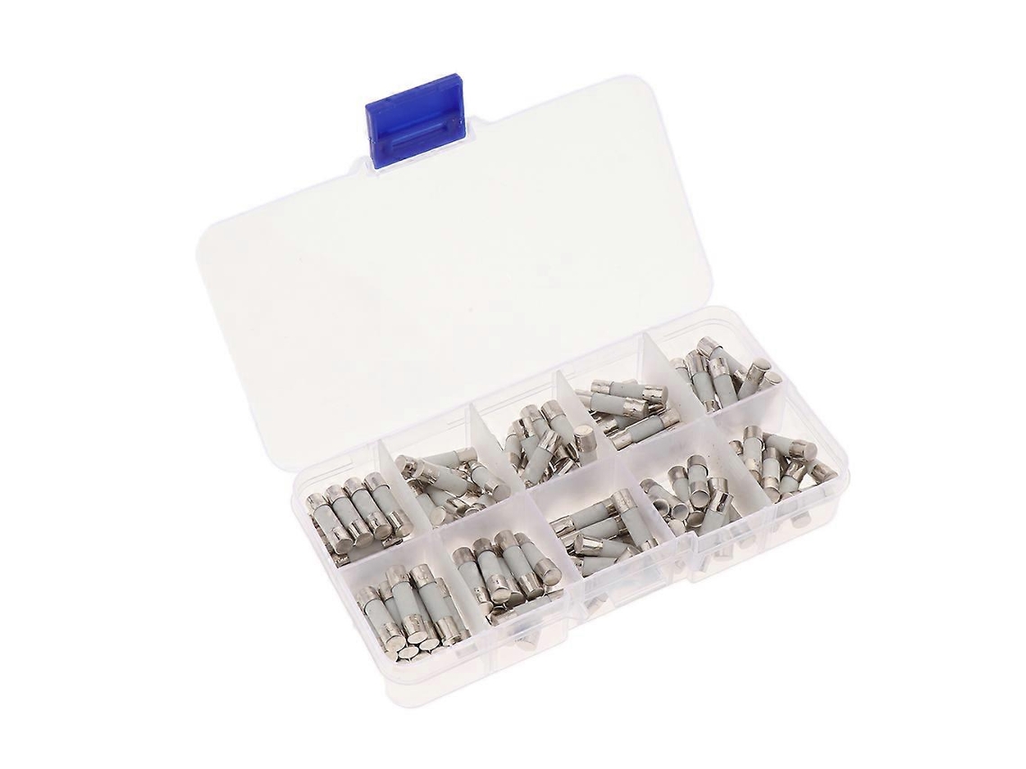 Kit Misto De Fusíveis De Tubo Cerâmico 5x20mm 0,5a 30a Com Porta Fusível 100 Unidades/pacote Slowmoose
