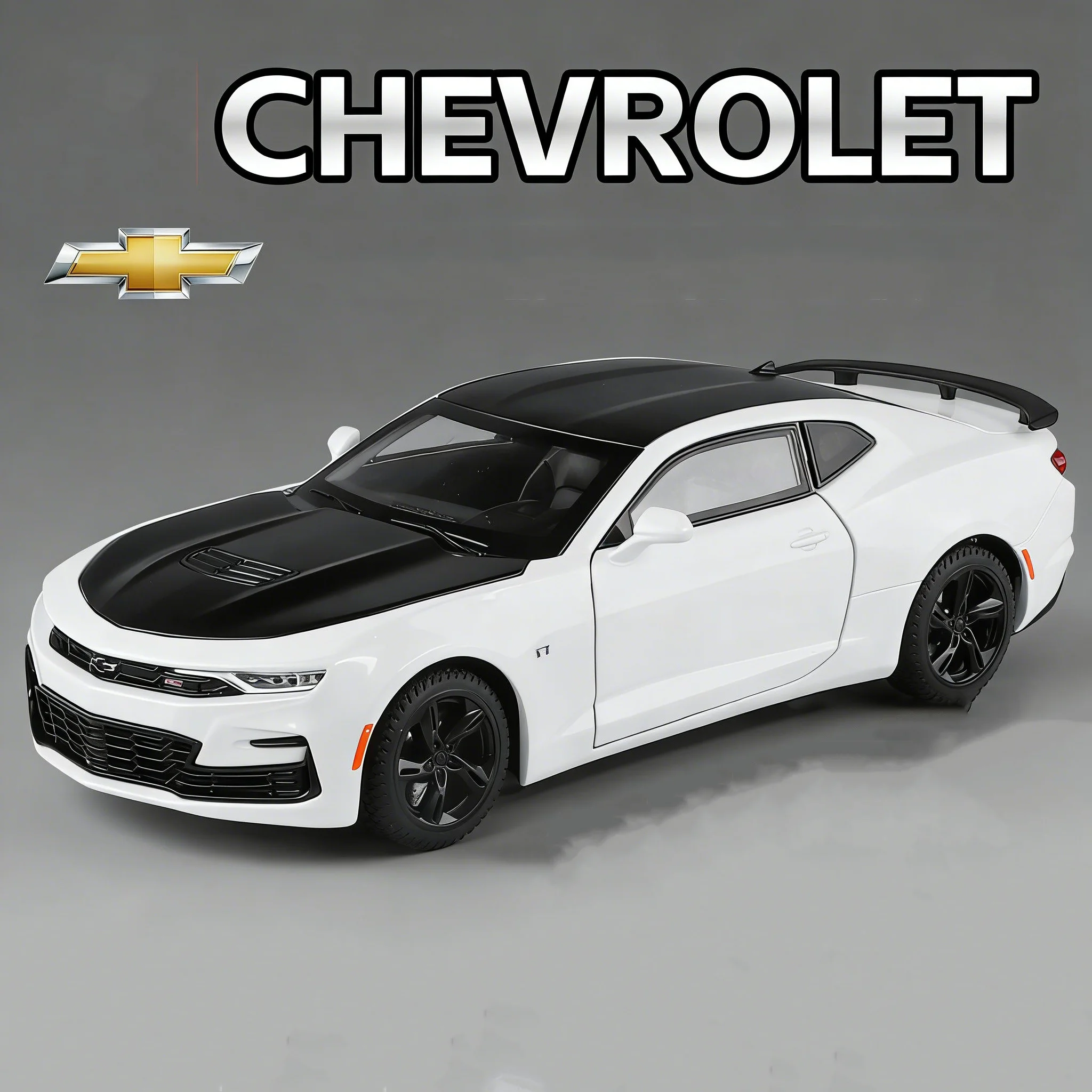 (branco) Miniatura De Carro Em Metal Fundido Na Escala 1:24 Com Efeitos De Som E Luz.