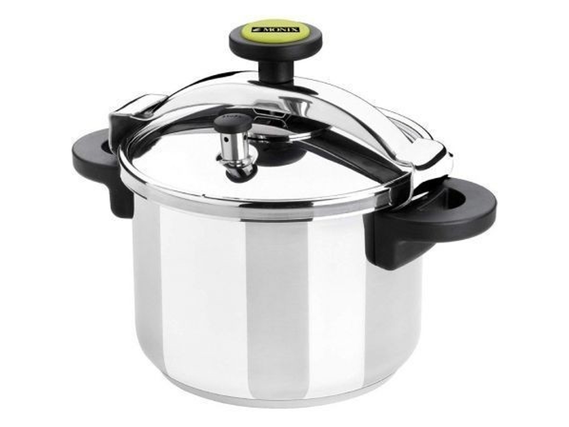 Panela de pressão por indução Monix Classica 12L em aço inox Panela de pressão Monix Classica 12L em aço inox 18/10 com triplo