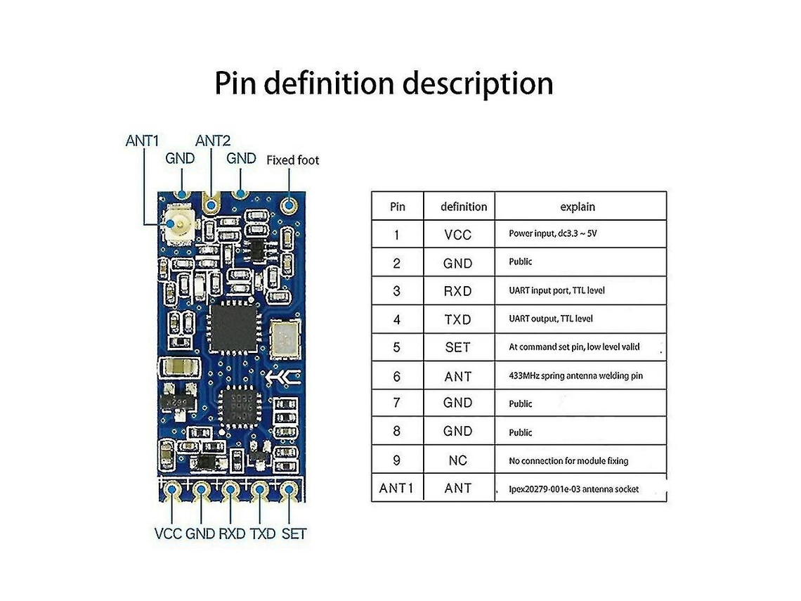 Módulo De Porta Serial Sem Fio Si4463 Hc 12 433 Mhz 1000 M Substitui Bluetooth Hc12 Slowmoose