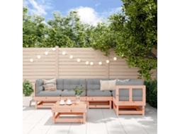 Vidaxl 6 Pcs Conj. Lounge Jardim C/ Almofadões Madeira Douglas Maciça
