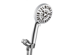 Cabeça de Ducha Portátil com Turbocompressor 10 Modos de Pulverização Material Abs Prata para Banheiros