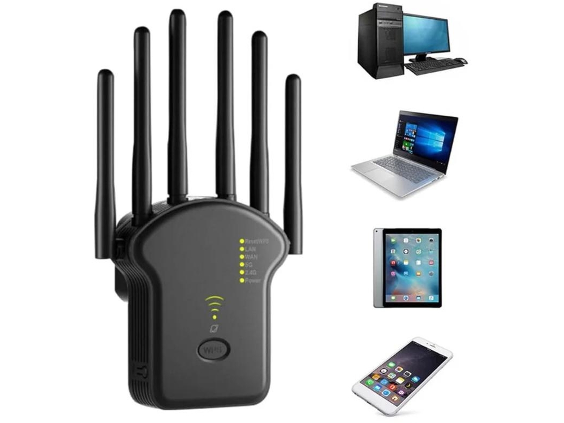 Extensor Wifi De 1200 Mbps Repetidor Wifi Sem Fios De Banda Dupla 2.4g 5g Repetidor De Sinal Wifi Com Porta Lan/wan Extensor De Alcance De Yizhood