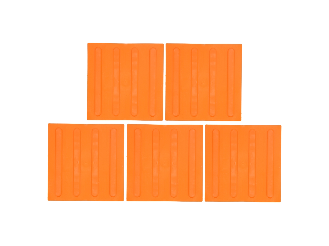 5pcs Ladrilhos De Borracha Antiderrapantes Laranja Para Cegos