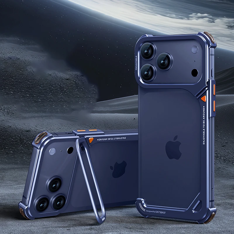 Capa Para Iphone 17 Pro (azul), Compatível Com Magsafe, Com Suporte Para Lente.