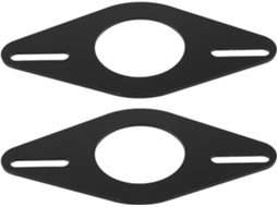 Suporte de montagem alto e plano em plástico preto para Porta, par de 2 peças