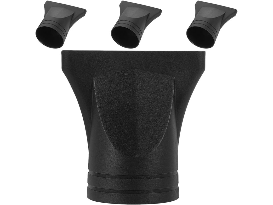 Conjunto De 4 Bicos Concentradores De Plástico Preto Para Secador De Cabelo.