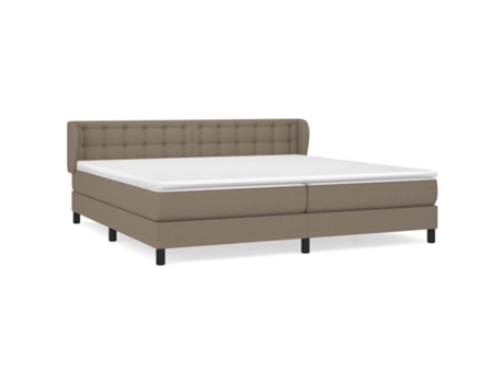 Cama com Molas/Colchão 200X200 Cm Tecido Castanho-Acinzentado CLIC N BUY