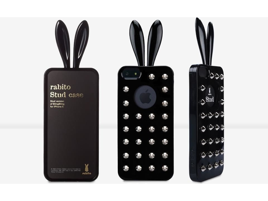 Capa iPhone 5, 5s, SE RABITO Tachas Preto