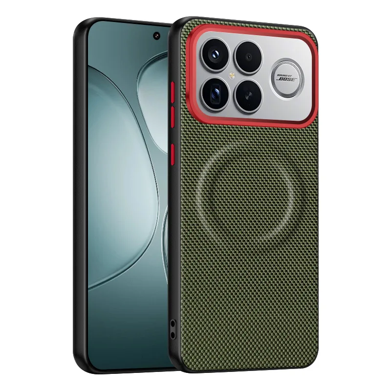 (verde, Poco X8 Promax) Capa Protetora Luxuosa, Fosca E Resistente A Impactos, Com Suporte Para Carregamento Sem Fio Magnético.