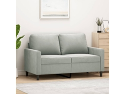 Vidaxl Sofá De 2 Lugares 120 Cm Veludo Cinzento-claro