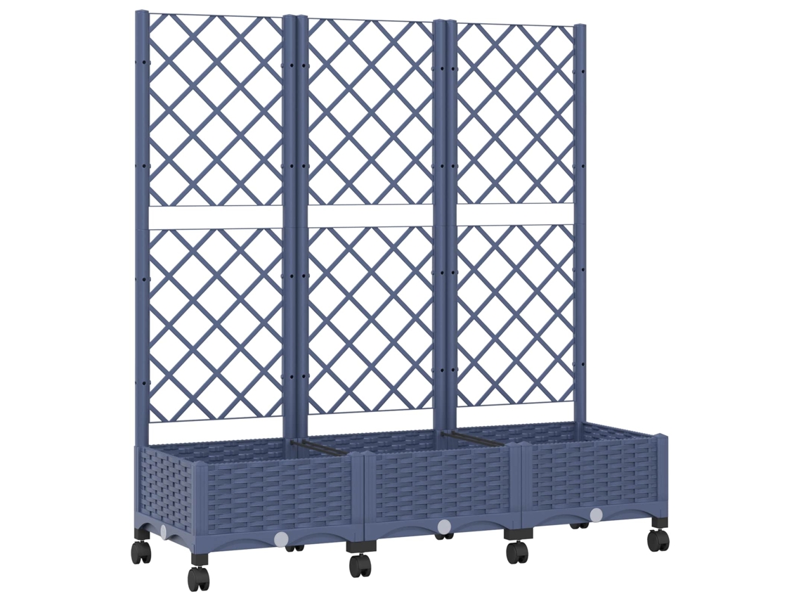Conjunto 1 Cama Elevada Vidaxl Cinzento Polipropileno (120 X 40 X 131,5 Cm)