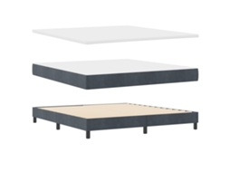 Conjunto 1 Cama Box Vidaxl Cinzento Veludo (180 X 200 Cm)