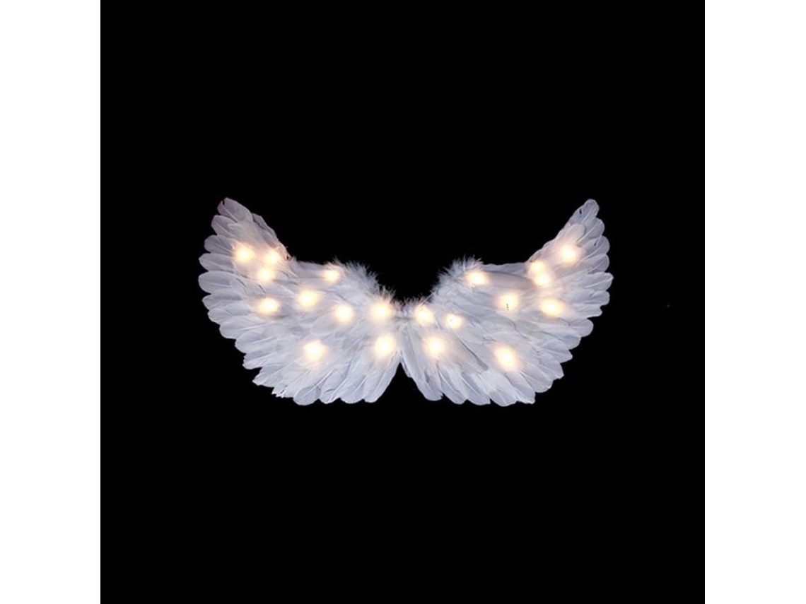 Traje De Asas De Anjo Branco Com Luzes Led E Glória, Para Adultos E Crianças, Suprimentos De Festa 65*35cm Amarillo