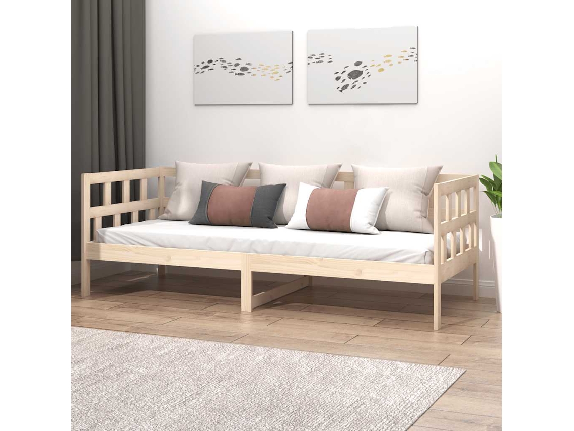 Vidaxl Sofá-cama 90 X 200 Cm Madeira De Pinho Maciça