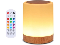 Candeeiro De Mesa De Cabeceira Sensível Ao Toque 13 Cores Rgb E 5 Brilhos Candeeiro De Mesa Recarregável Usb Luz Noturna Regulável Com Yizhood