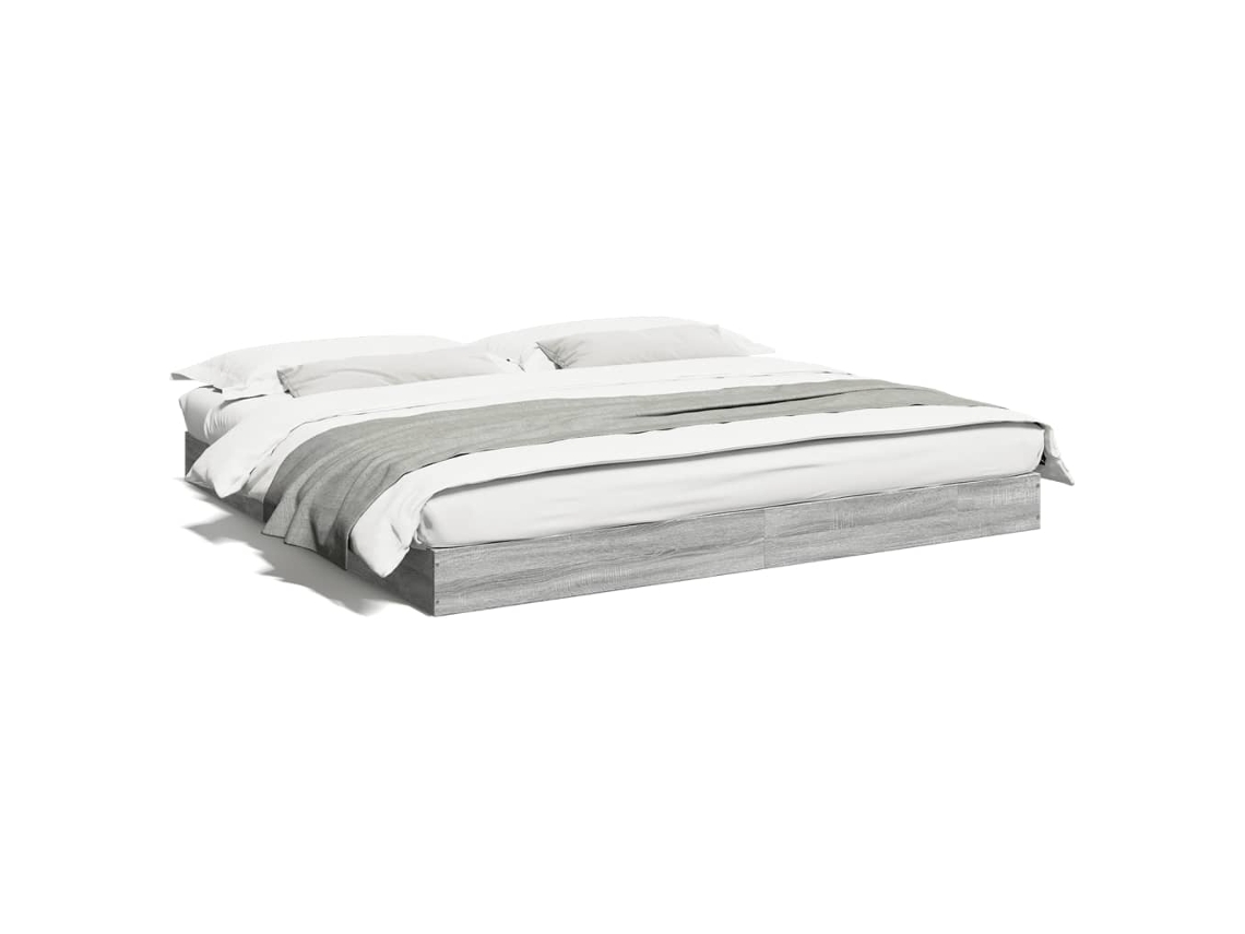 Estrutura De Cama Vidaxl Derivados De Madeira Cinza Sonoma (180 X 200 Cm)