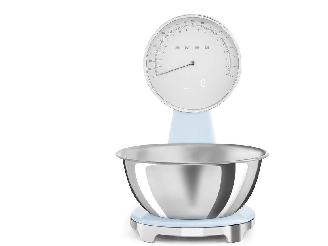 Balança de Cozinha SMEG Analógica e Digital - KSF01PBWW (Capacidade 5Kg - Precisão de 1g - Azul)