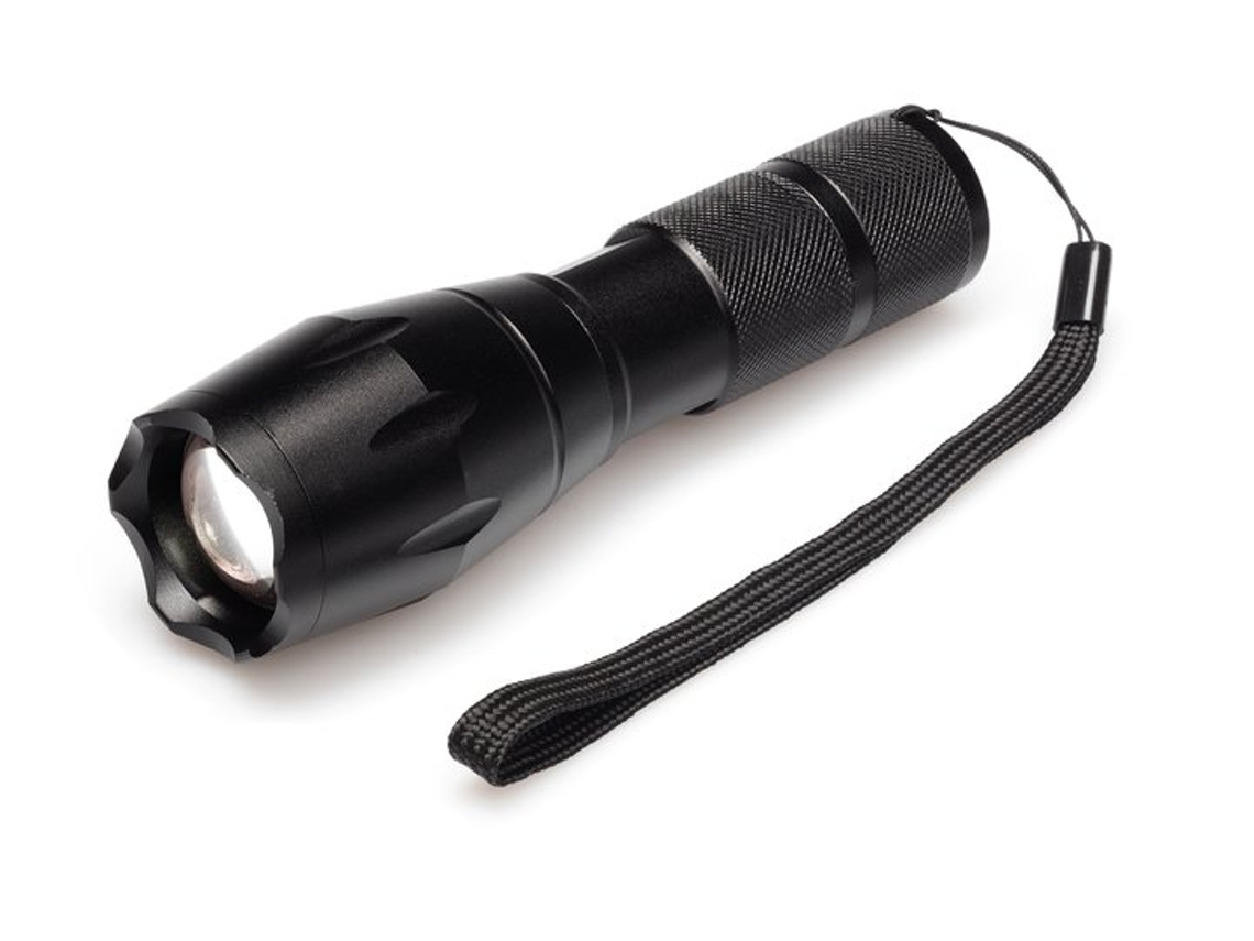 Lanterna Led T6 Zoom Prática E Durável, Preta