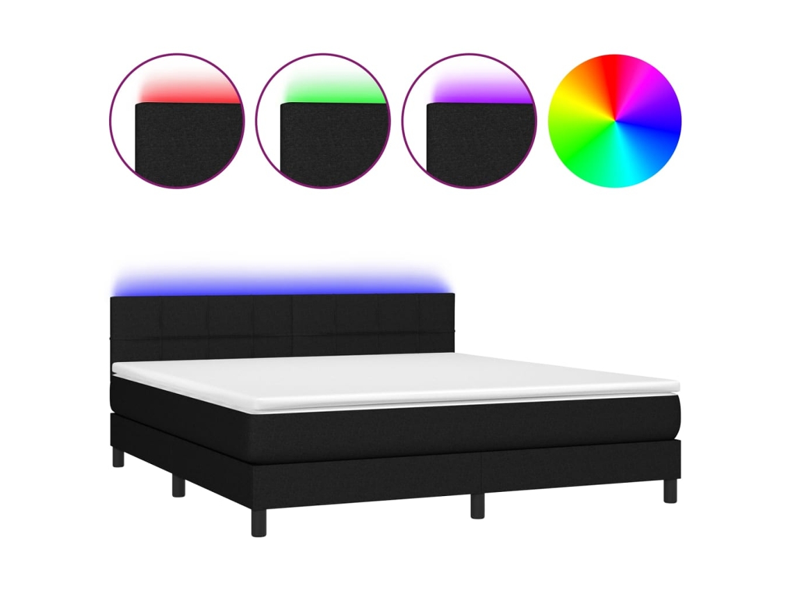 Box Spring Bed, Box Spring Beds Vidaxl Preto Tecido (180 X 200 Cm)