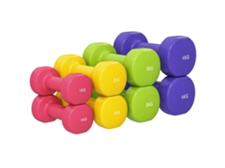 Halteres Hexagonais 8 Pares 4kg 3kg 2kg 1kg Multicolor Conjunto