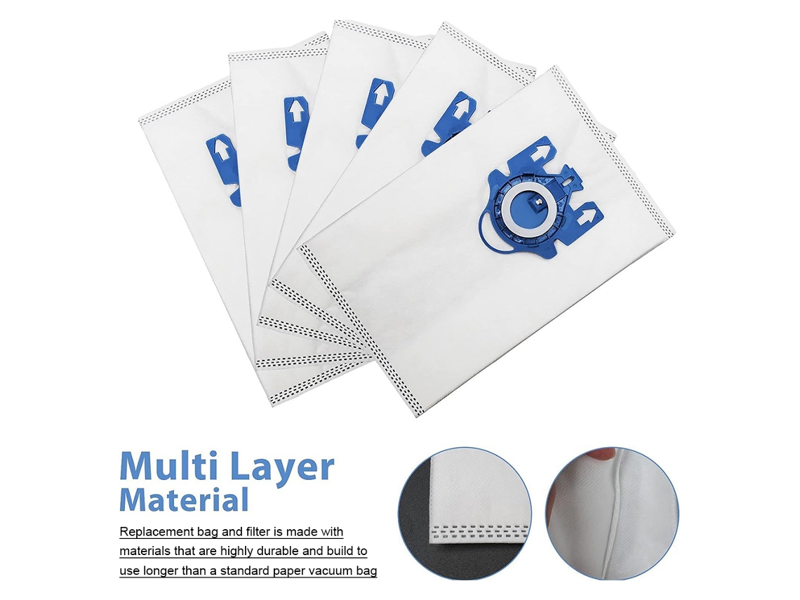 Pack de 8 Sacos de Substituição para Aspiração, Compatíveis com Miele e Hyclean 3d S8340/s838/s844/s846 LAXISCREED