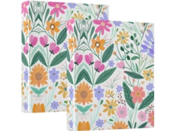 Pasta De Desenho Com Estampa Floral Colorida 3, 8cm Com Prancheta, Pacote Com 1 2 Pastas Escritório, 200 Folhas
