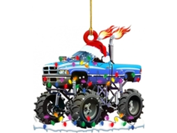 Pendente de Natal com Caminhão Navio Escavadeira Carro de Bombeiro