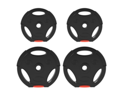 Conjunto 4 Halteres 5kg 10kg Anilhas Furo 30mm Pretas VELTRIX
