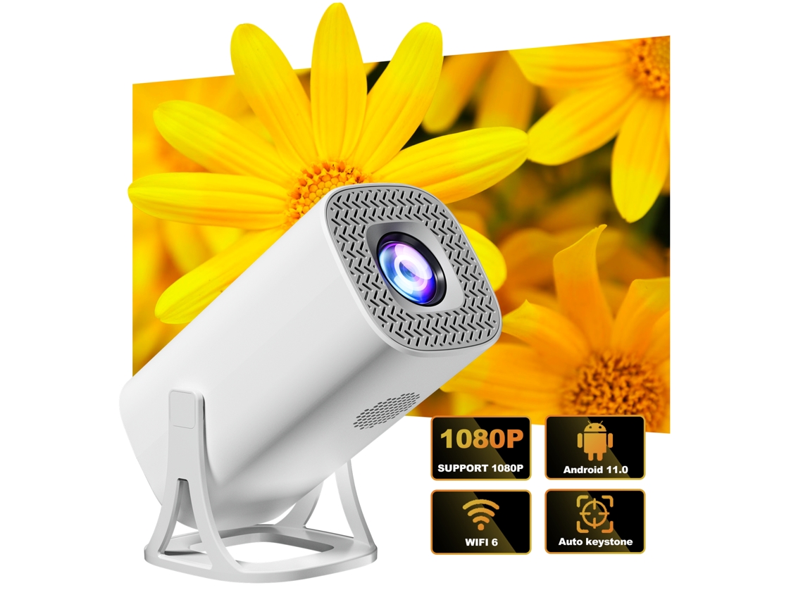 Miniprojetor De 120'' Com Foco Automático E Keystone, Chip H713, Wifi De Banda Dupla, 720p Hd, 120ansi, Sem Fio E Hdmi (branco)
