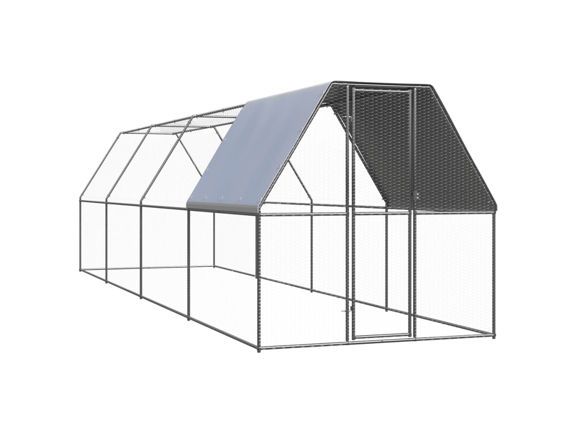 Vidaxl Galinheiro De Exterior 2x8x2 M Aço Galvanizado