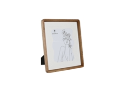 Moldura de Fotos HOME ESPRIT Branco Castanho Cristal Acácia Escandinavo 27 x 2,8 x 32 cm