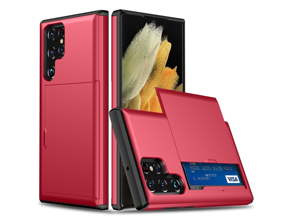 Adequado Para Capas De Celular Samsung E Capas Protetoras Anti-queda Para Cartões.vermelho-s23plus