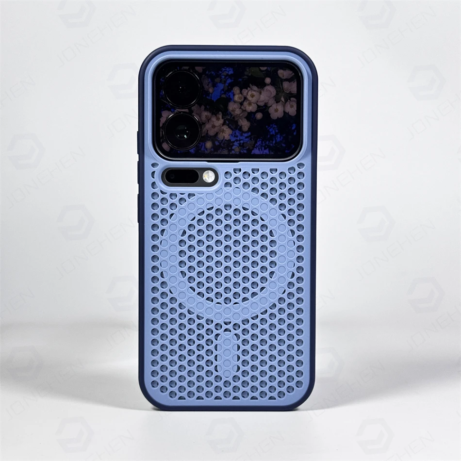 (azul Xiaomi 17) Capa Protetora Magnética Com Dissipação De Calor Em Malha Alveolar E Acabamento Fosco Resistente A Impactos.