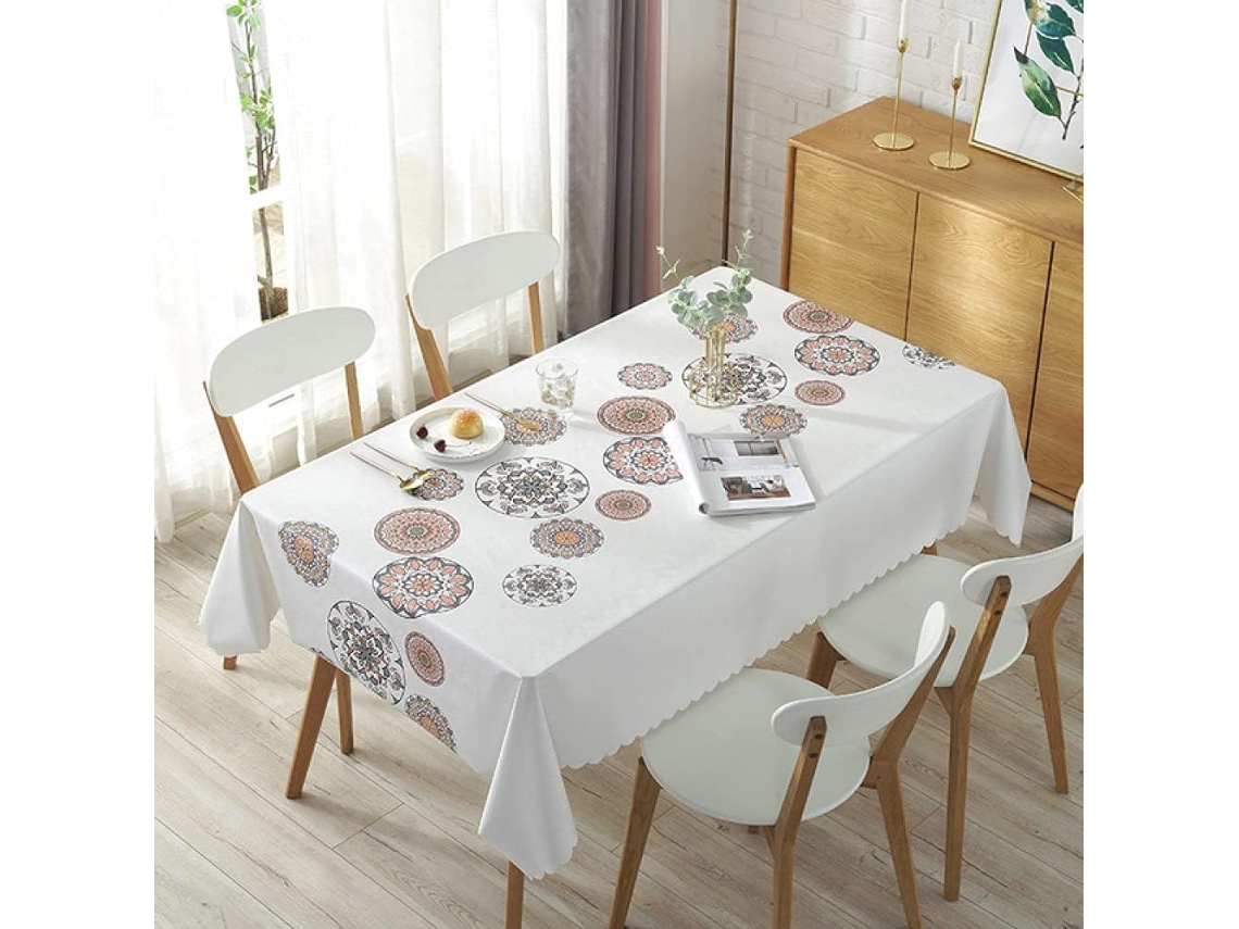 Toalha De Mesa Retangular/redonda Em Pvc, Resistente A Óleo.