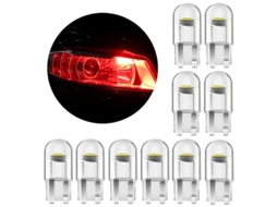 Lâmpada Led T10 W5w 194 Para Carro, Luz De Leitura, Placa De Licença, 10 Unidades, 12v-15v, Branco/rosa/azul/vários Cores Rojo