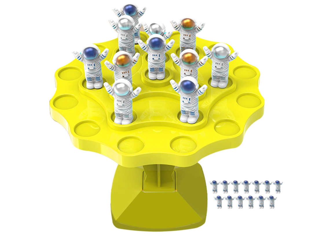 Jogo Mali da Árvore de Equilíbrio Educativo com 24 Astronautas Brinquedo Interativo S Amarelo