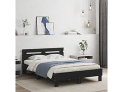 Estrutura Cama C/ Cabeceira 120x190 Cm Derivados Madeira Preto