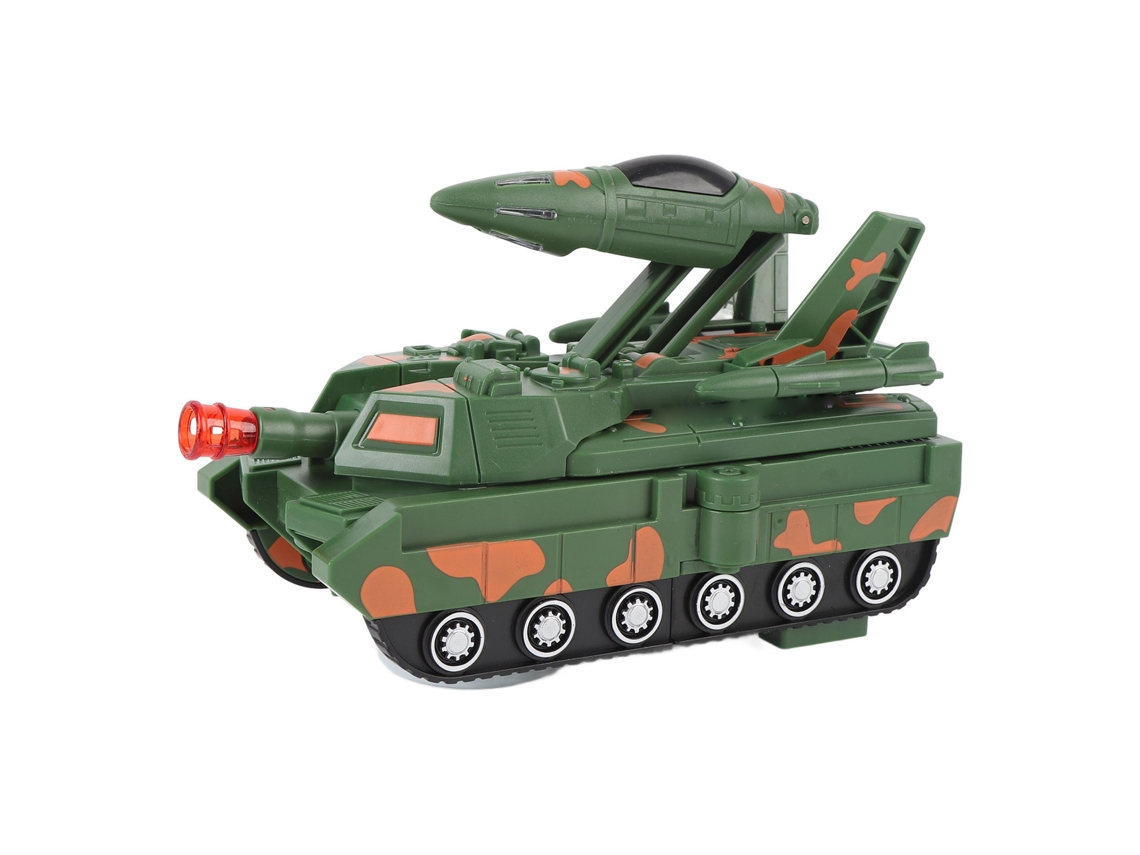 Ats brinquedo de Tanque Elétrico Transformável em Avião com Luzes e Música para Crianças, Carro de Combatse Universal