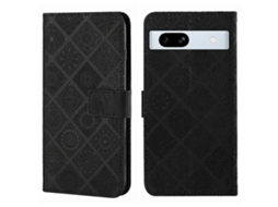 Capa De Couro Para Celular Com Padrão Étnico Em Relevo