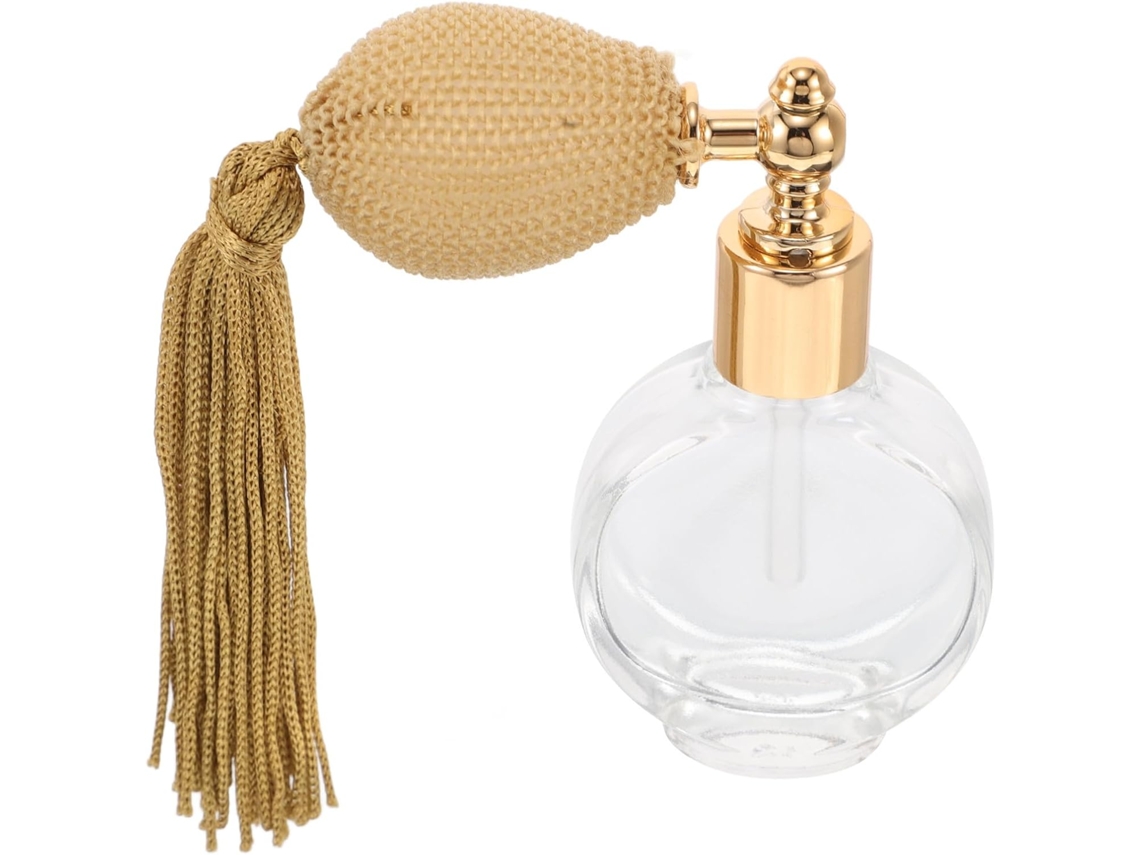 Frasco de perfume portátil de vidro com apagador de bulbo.