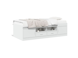 Sofá-cama c/ gavetas VIDAXL derivados de madeira branco (90 x 190 cm)