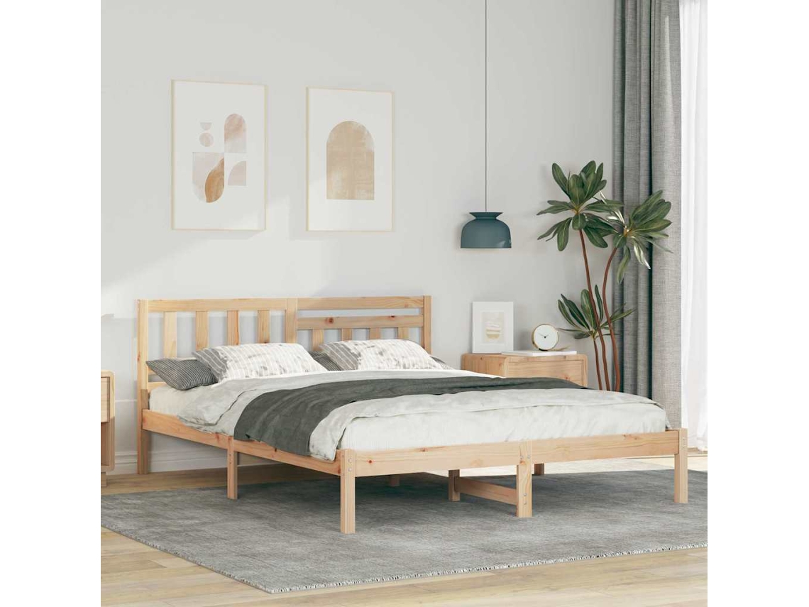 Vidaxl Estrutura Da Cama Com Cabeceira Castanho 160 X 200 Cm