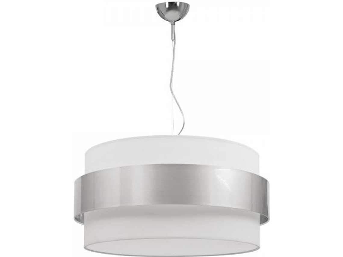 Candeeiro Suspenso FABRILAMP Bremen II (Prateado - E27 - 60 W - Têxtil)