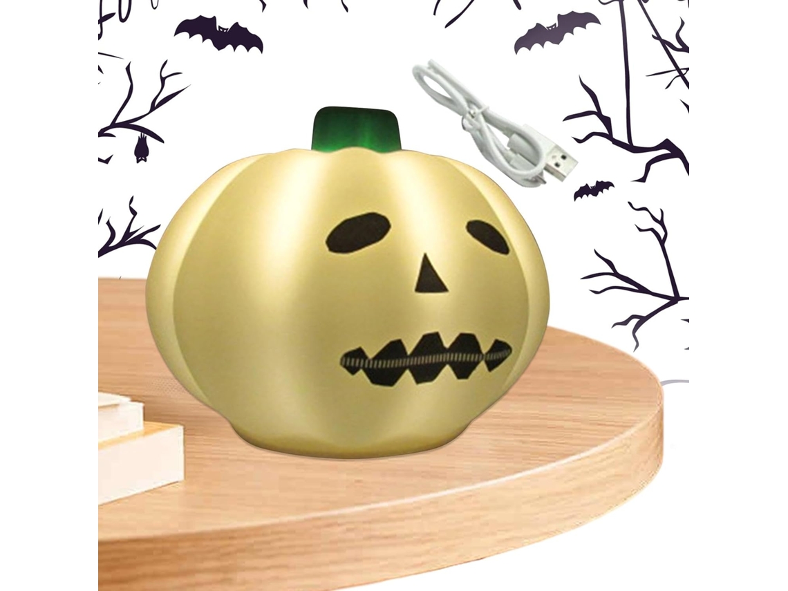 Abajur De Abóbora De Silicone, Luz Recarregável | Halloween