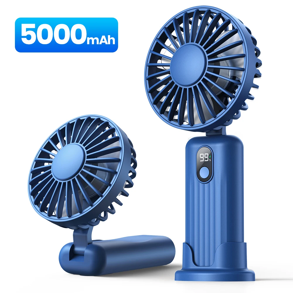 (azul 5000mah) Mini Ventilador Portátil Usb De 5000mah