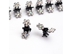 12 Clipes Cabelo Pequeno Strass Flor para Casamento/baile ZYBLSSBB